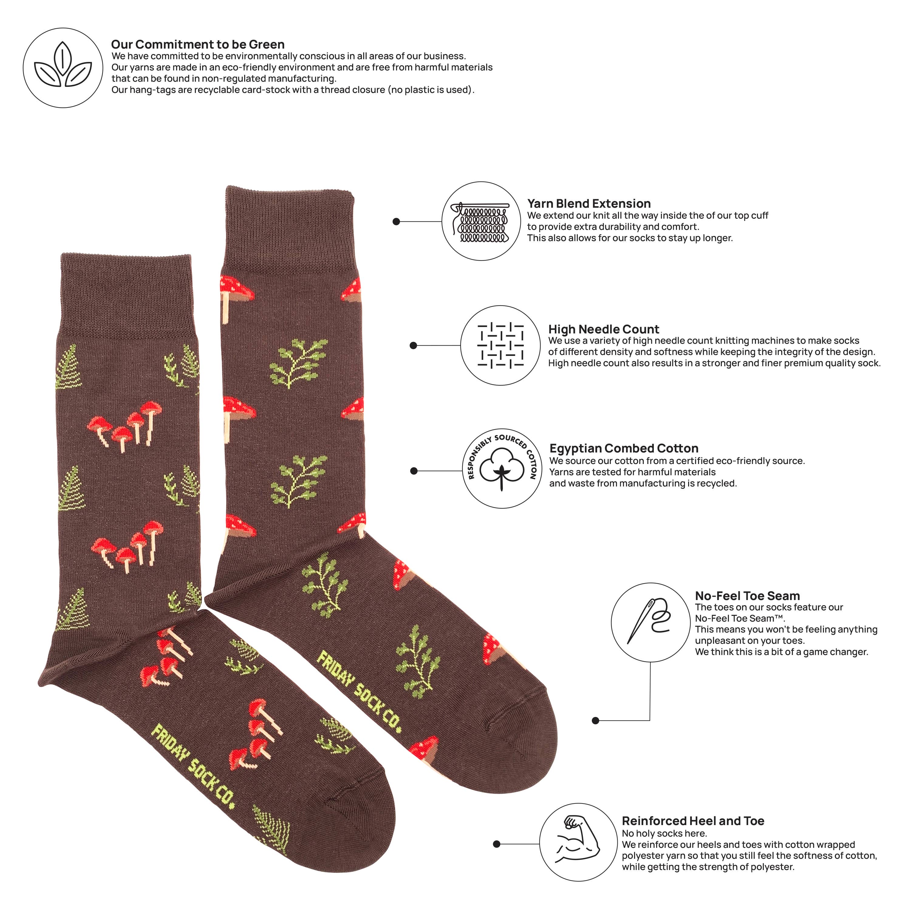 Friday Sock Co. - Men's Mushroom Forest