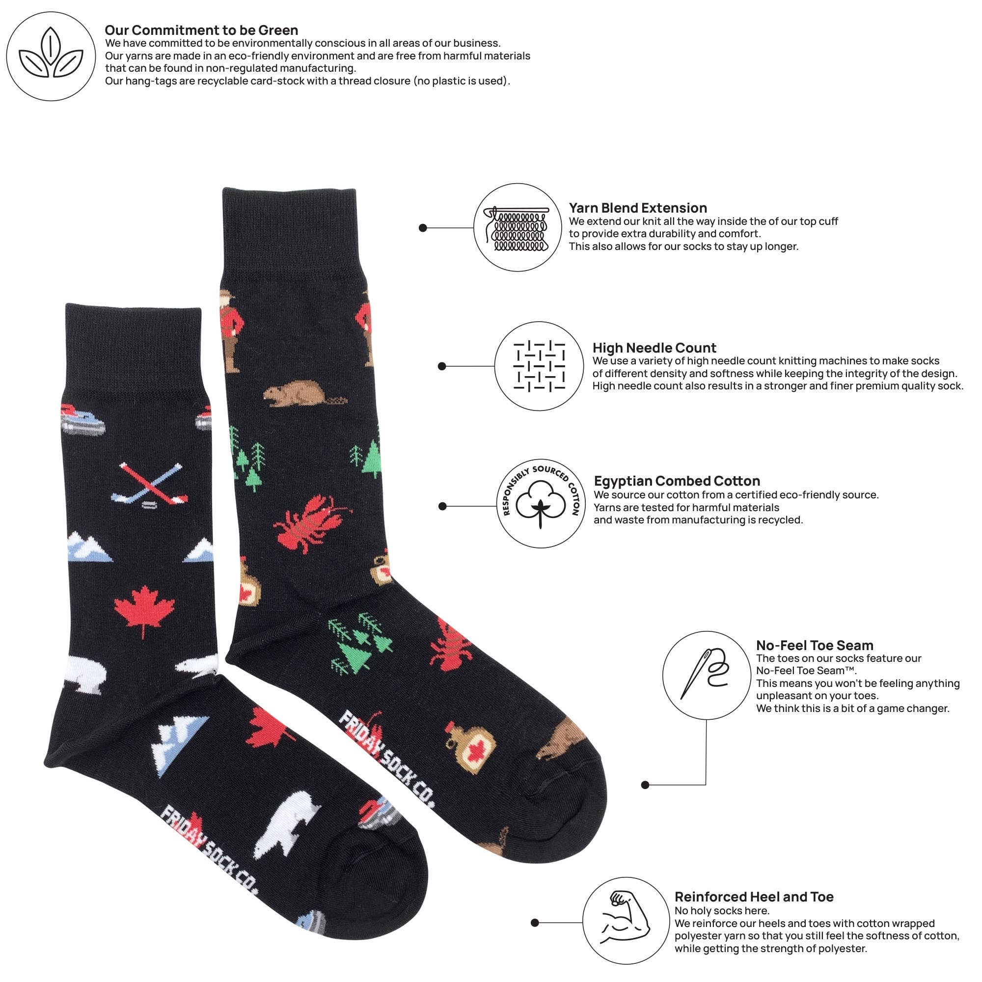 Friday Sock Co. - Men's Canada Icons