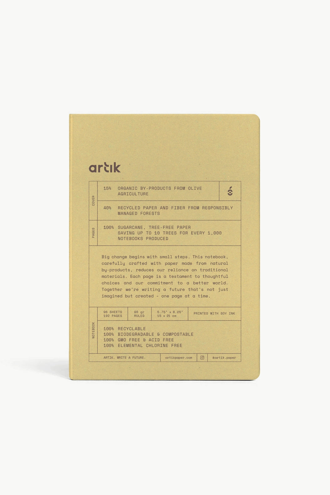 Artik Hard Cover Journal Olive
