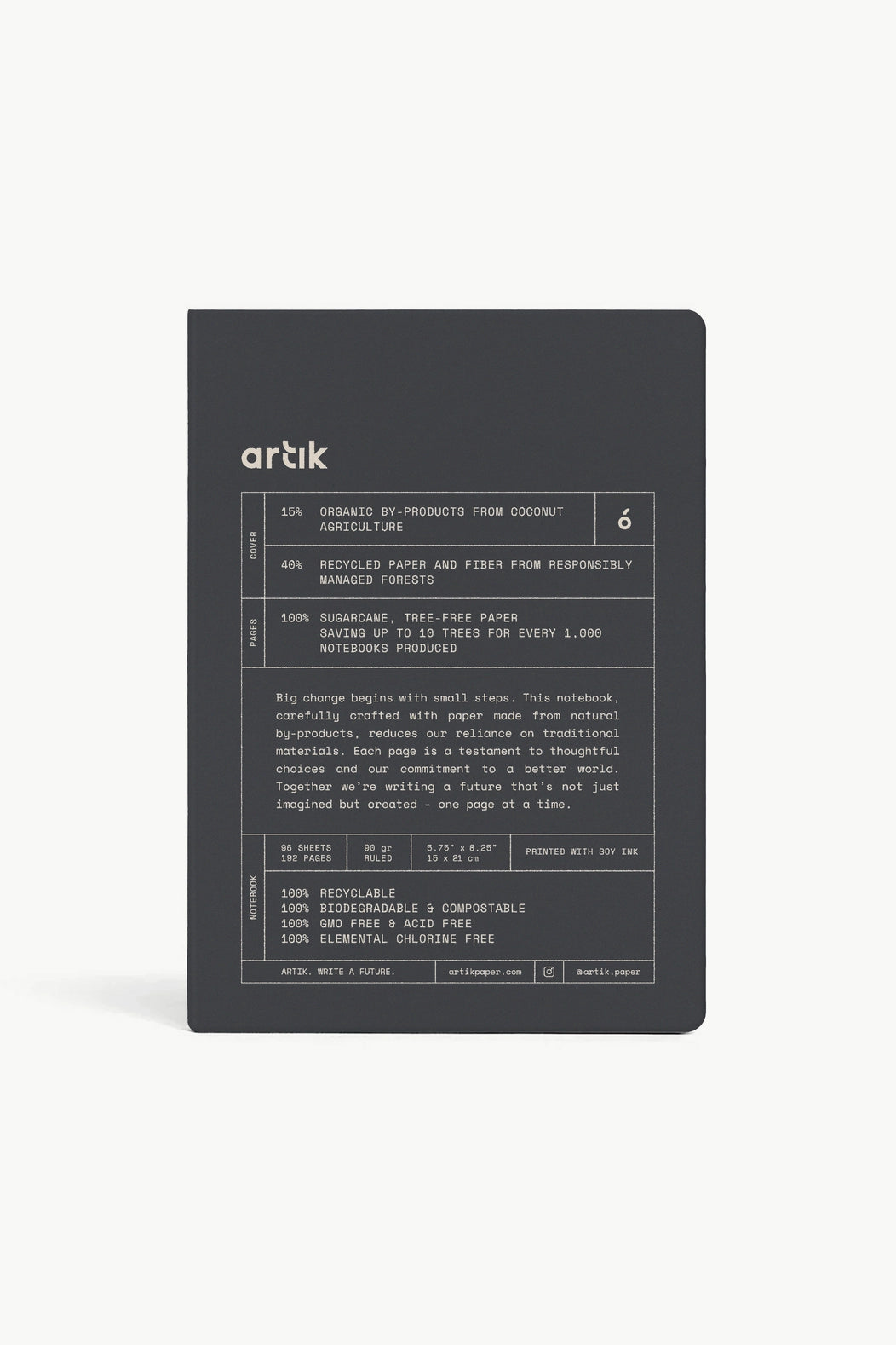 Artik Hard Cover Journal Coconut