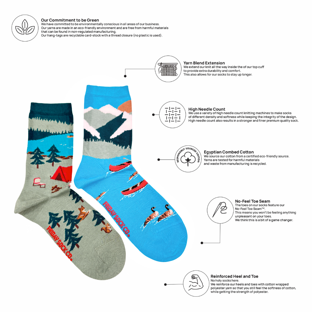 Friday Sock Co. - Women's Canada Mountain Scene
