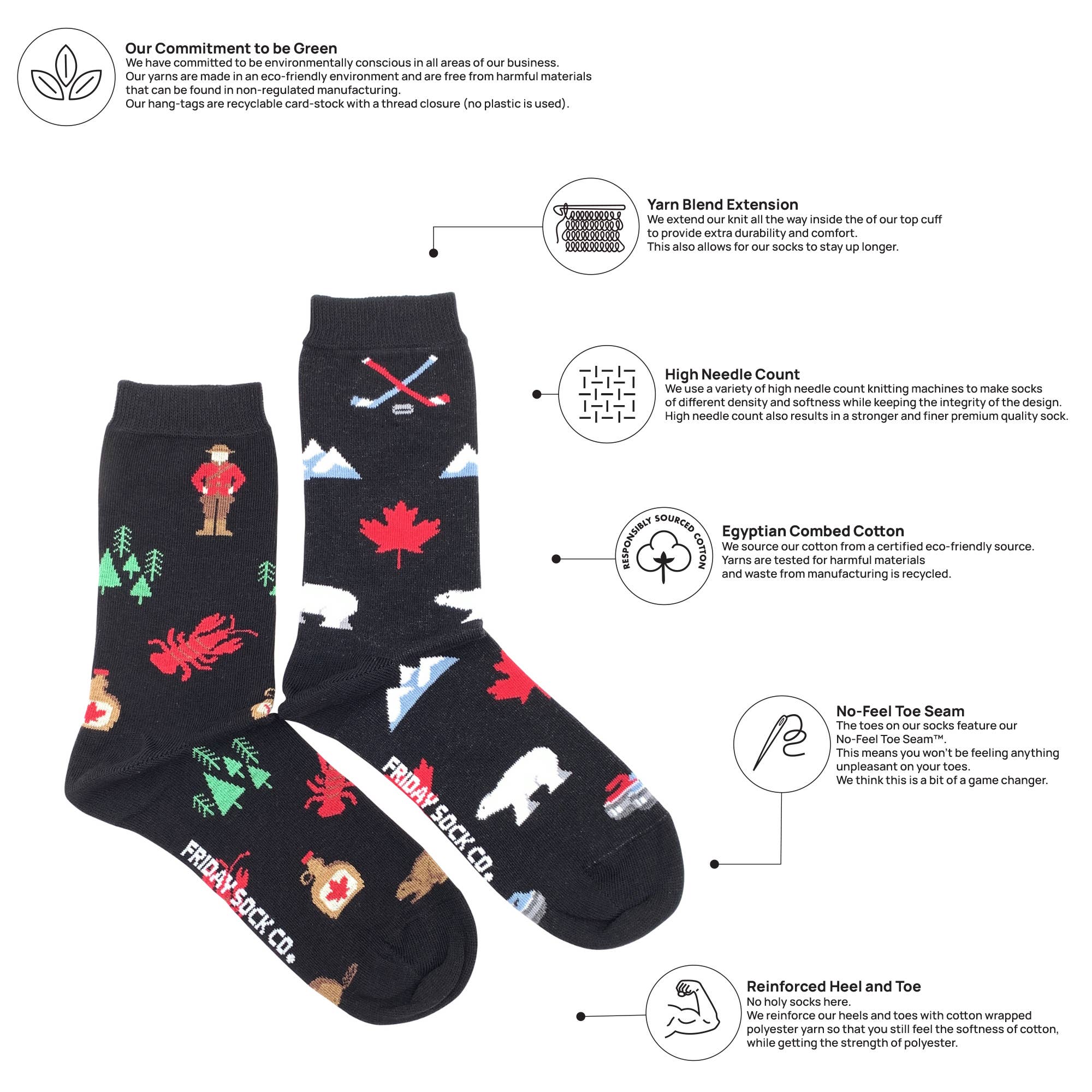 Friday Sock Co. - Women's Canada Icons