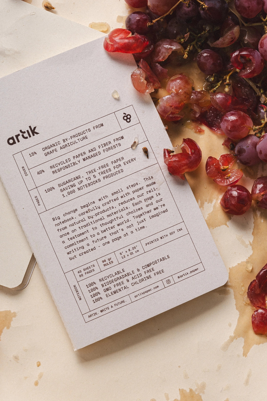 Artik Pack of 2 Singer Sewn Notebooks Grape