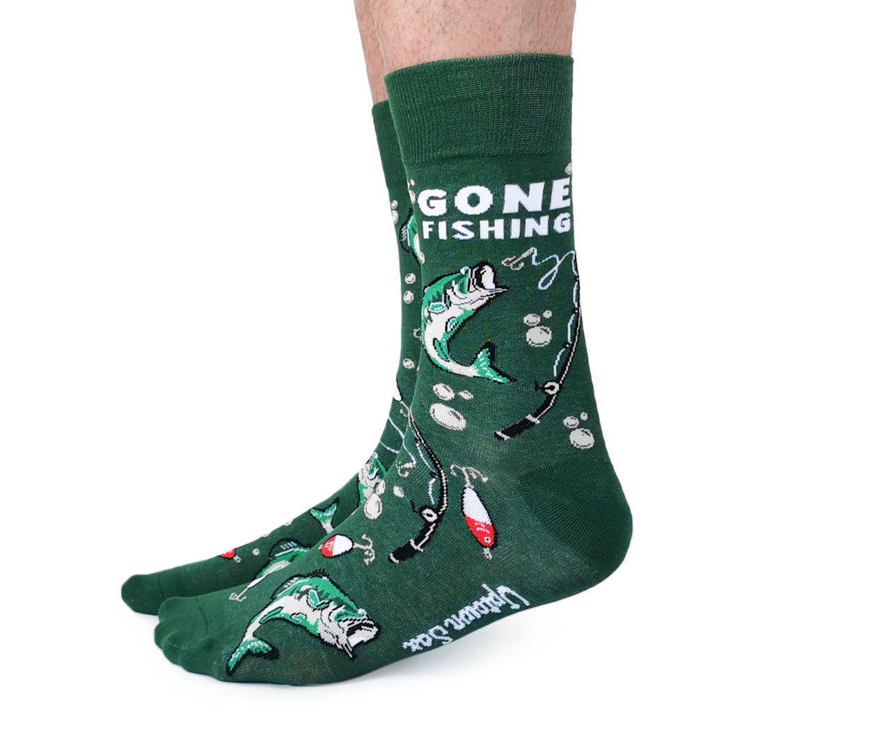 Uptown Sox - Gone Fishing Socks - M/L (Men)