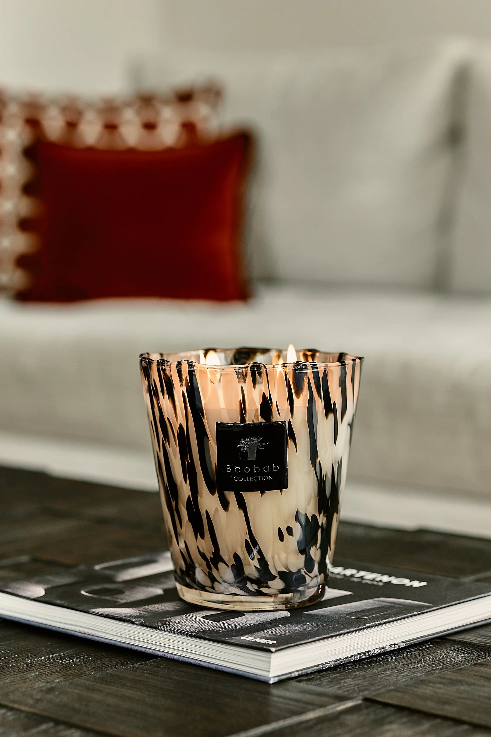Baobab Candle Pearls Black