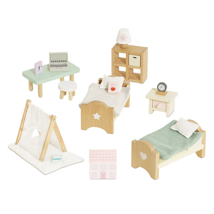 Wooden Doll House Child’s Bedroom Furniture - Le Toy Van