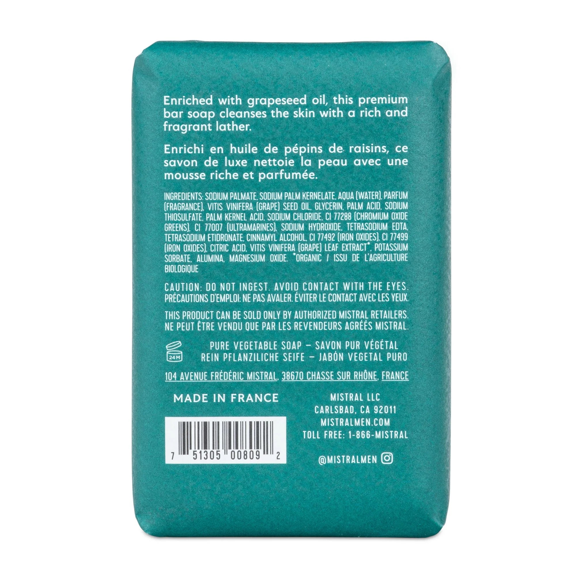 Mistral Bar Soap 200g Men's Alpine Brandy