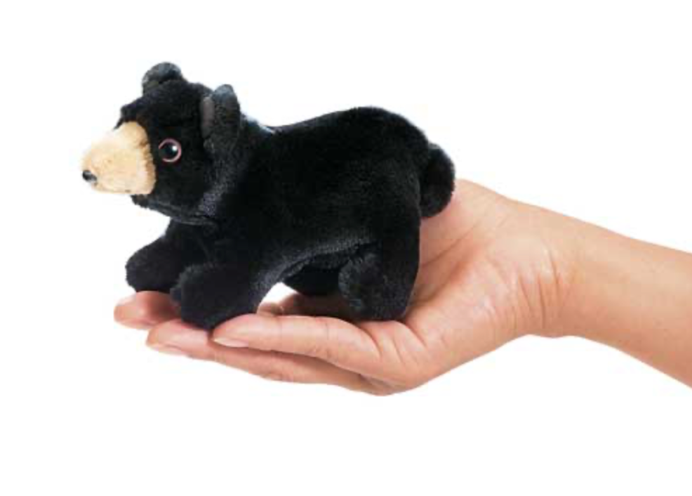Mini Black Bear Finger Puppet