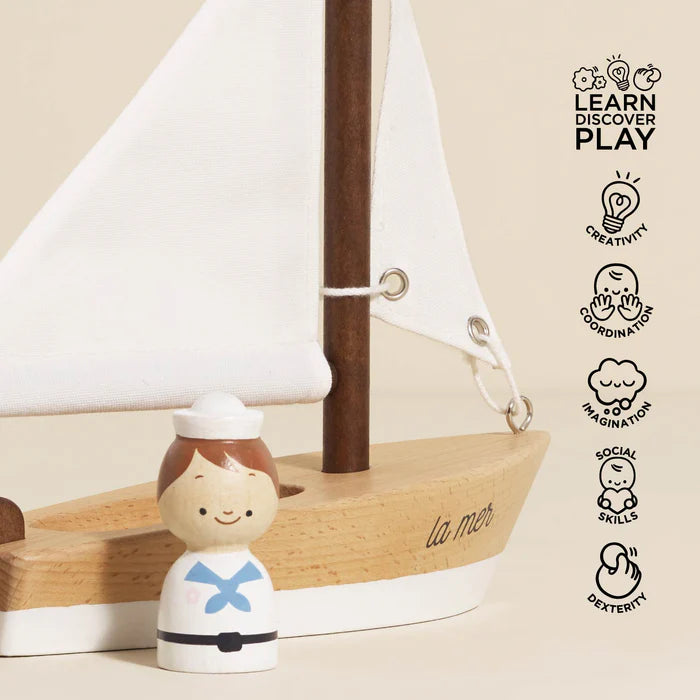 Le Toy Van Wooden Sail Boat & Captain