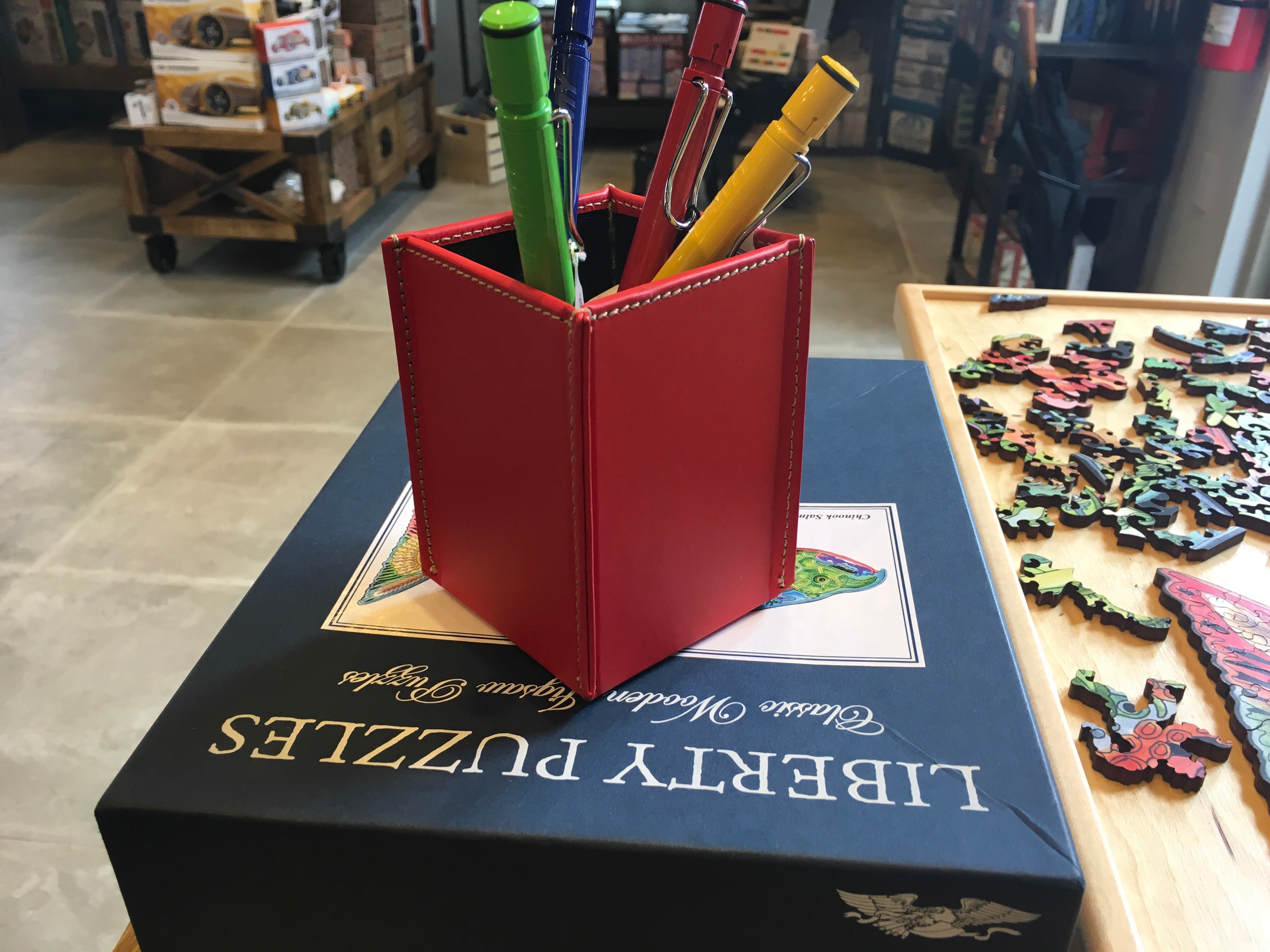 Fiorentina Square Leather Pencil Cup