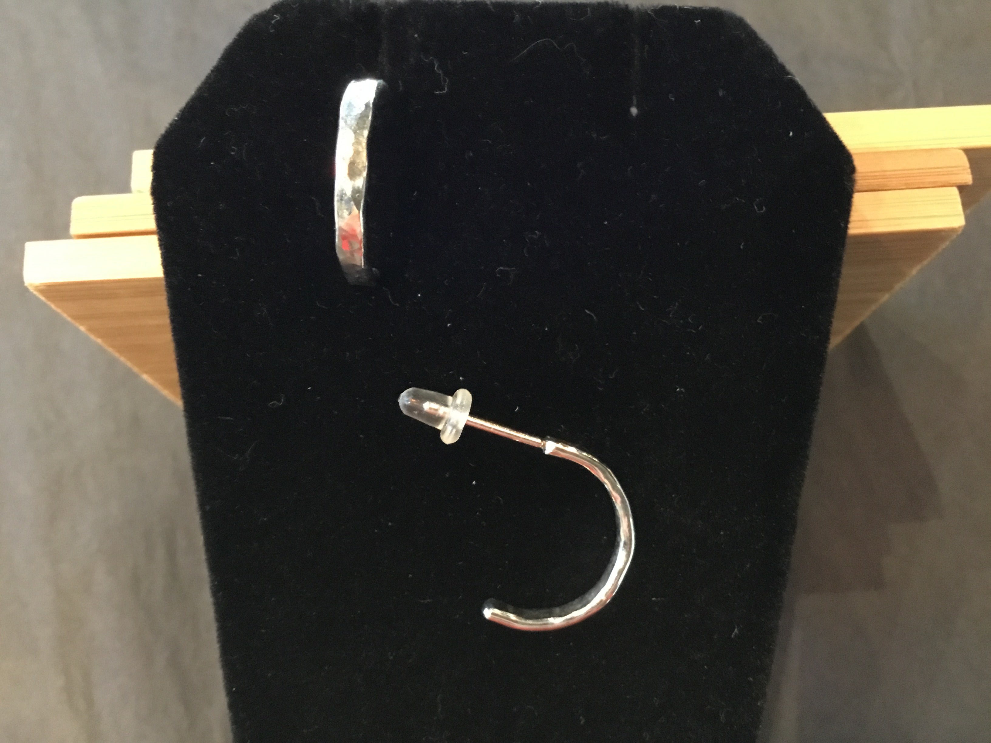 Lazy Maisie Hammered Huggie Hoops Silver