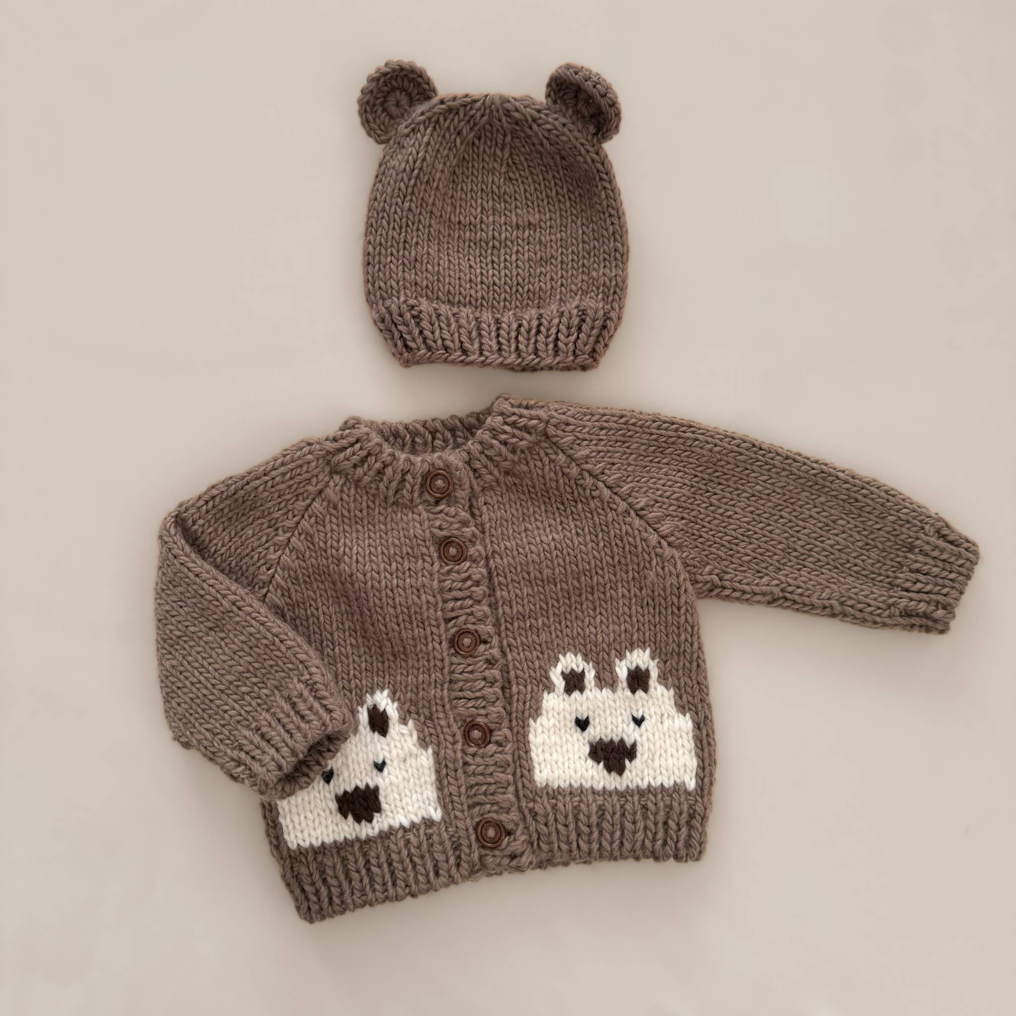 Bear Cardigan, Tan - Baby & Kid