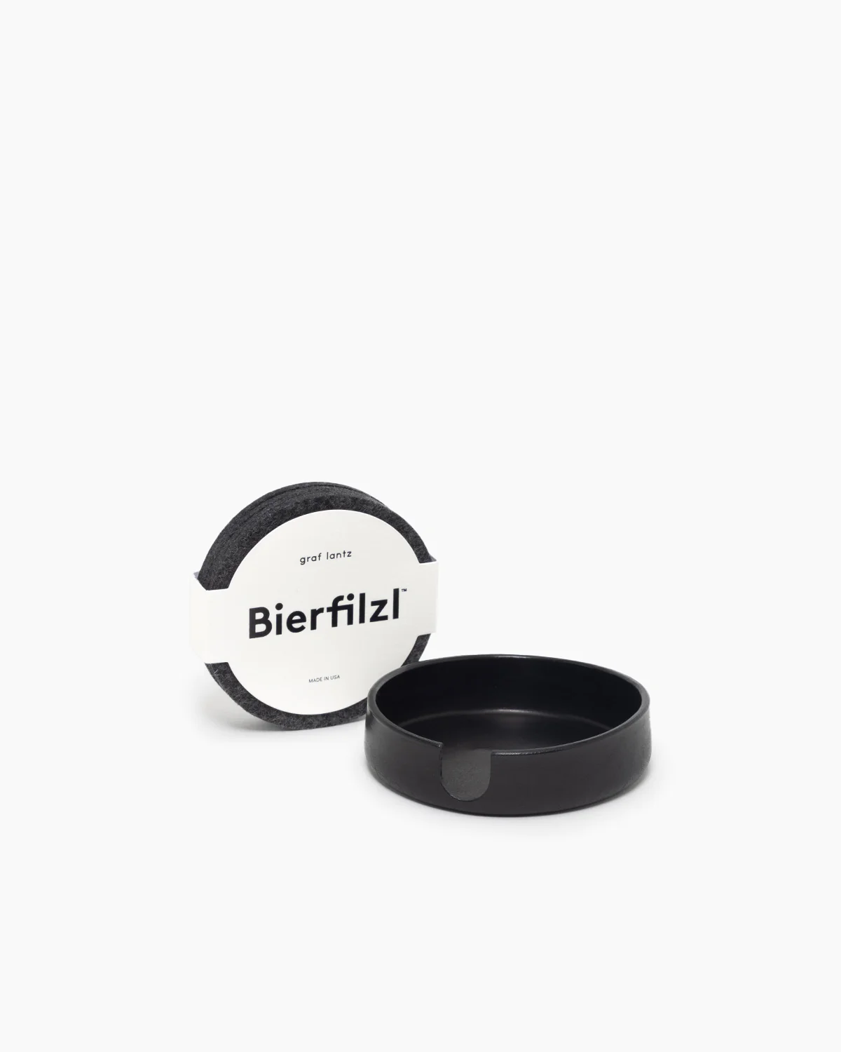 Graf Lantz Kobon Round Leather Tray Black