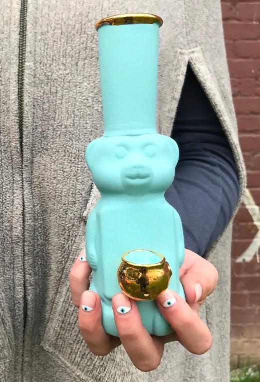 Candy Relics Honey Bear Bubbler - Turquoise