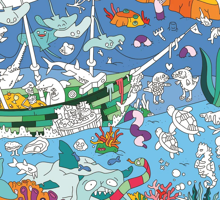 OMY Giant Coloring Poster Ocean