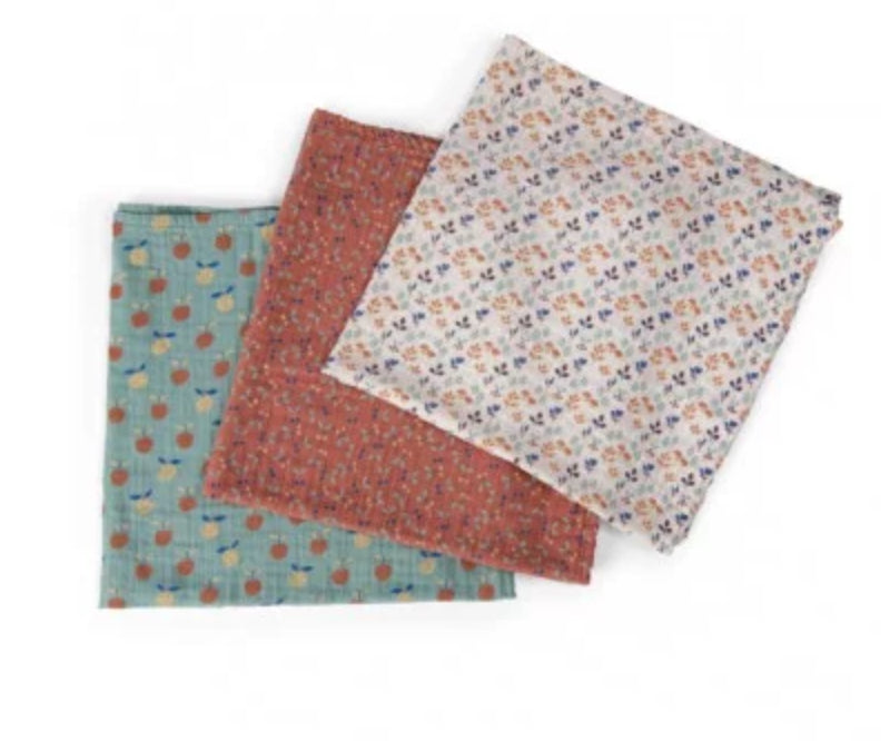 Moulin Roty Pomme des Bois Muslin Squares-Set of 3