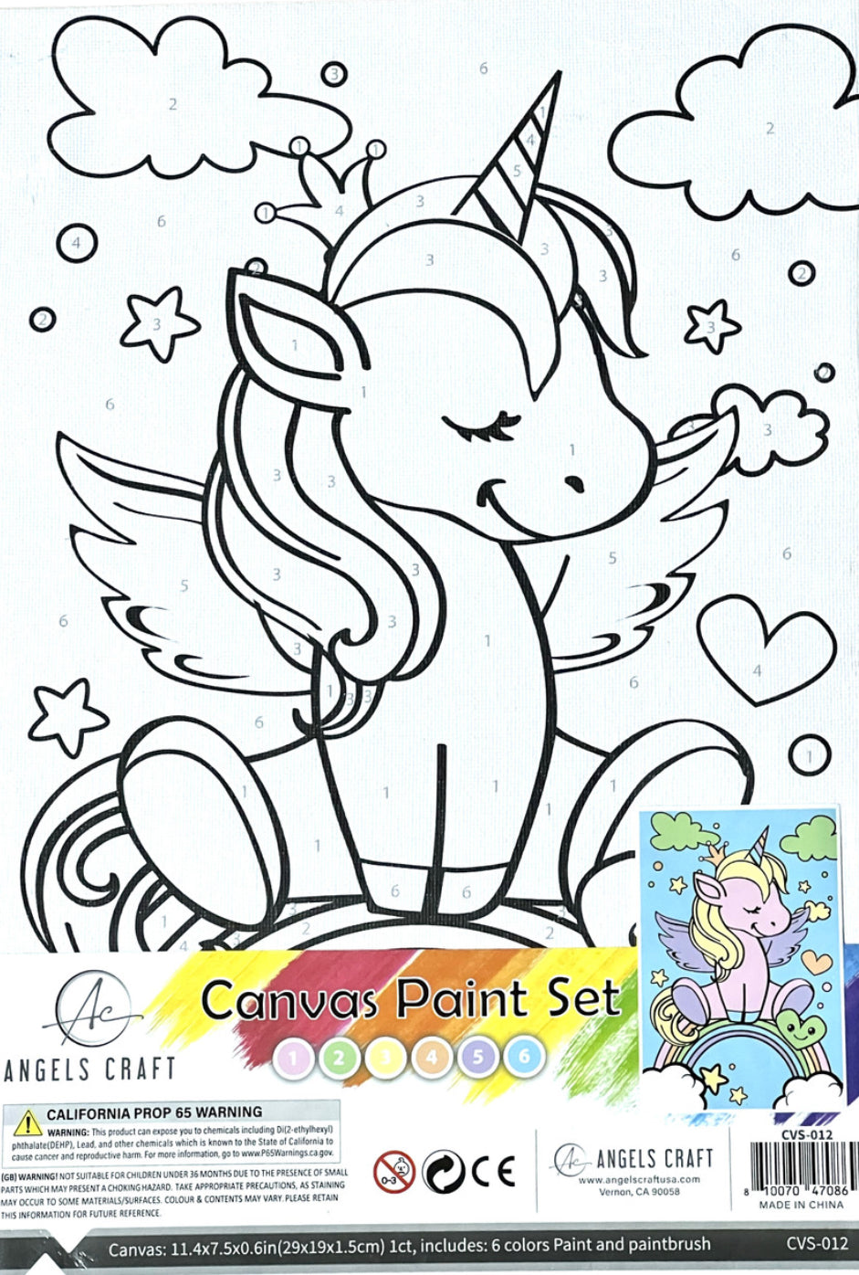 Angels Craft Canvas Paint By Number - Unicorn