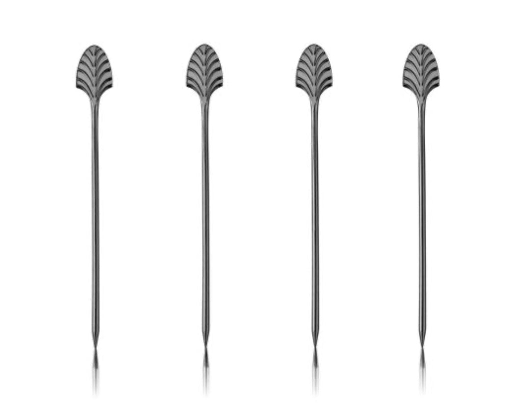 Viski Gunmetal Deco Cocktail Picks (4)