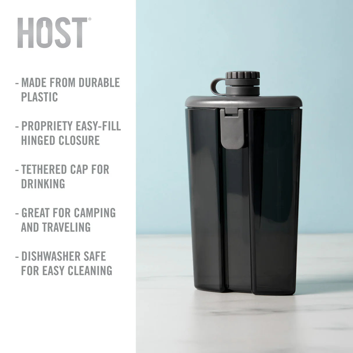 Host Plastic Flask Grey 6 oz