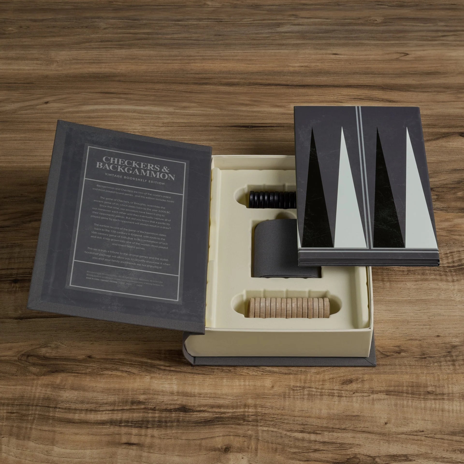 Vintage Bookshelf Edition - Checkers & Backgammon