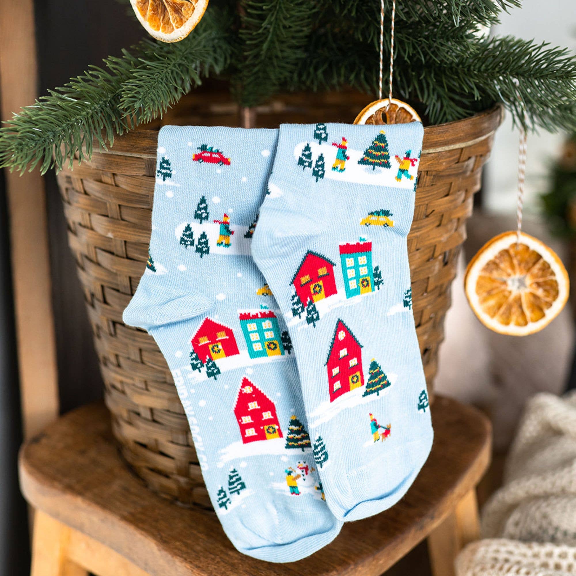 Friday Sock Co. - Women's Ugly Christmas Village Socks