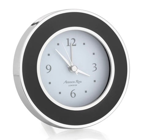 Addison Ross Alarm Clock Black & Silver
