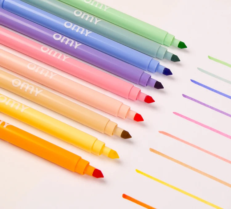 OMY 9 Dual Tip Pastel Markers