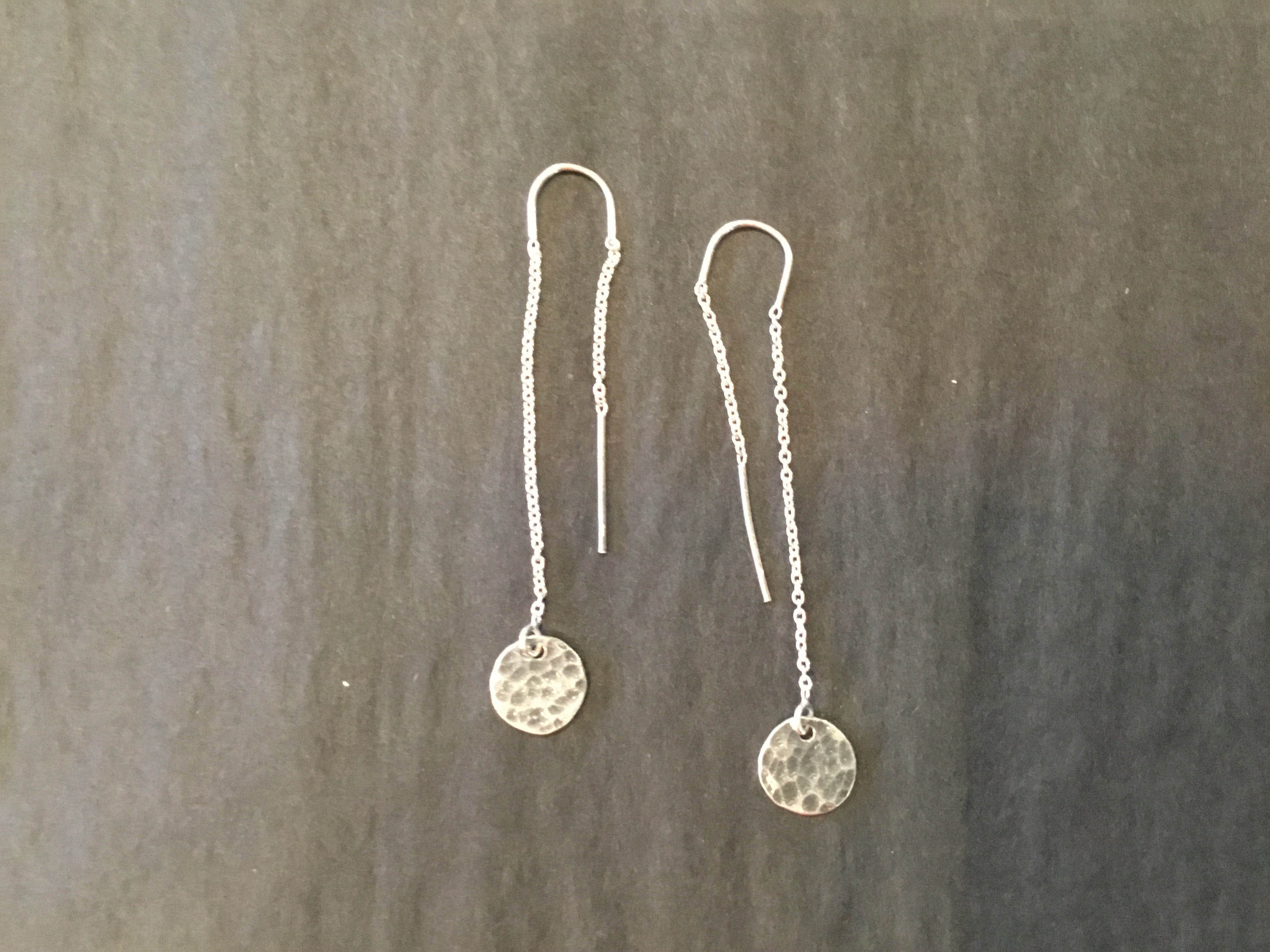 Lazy Maisie Circle Pull Through Earrings Silver