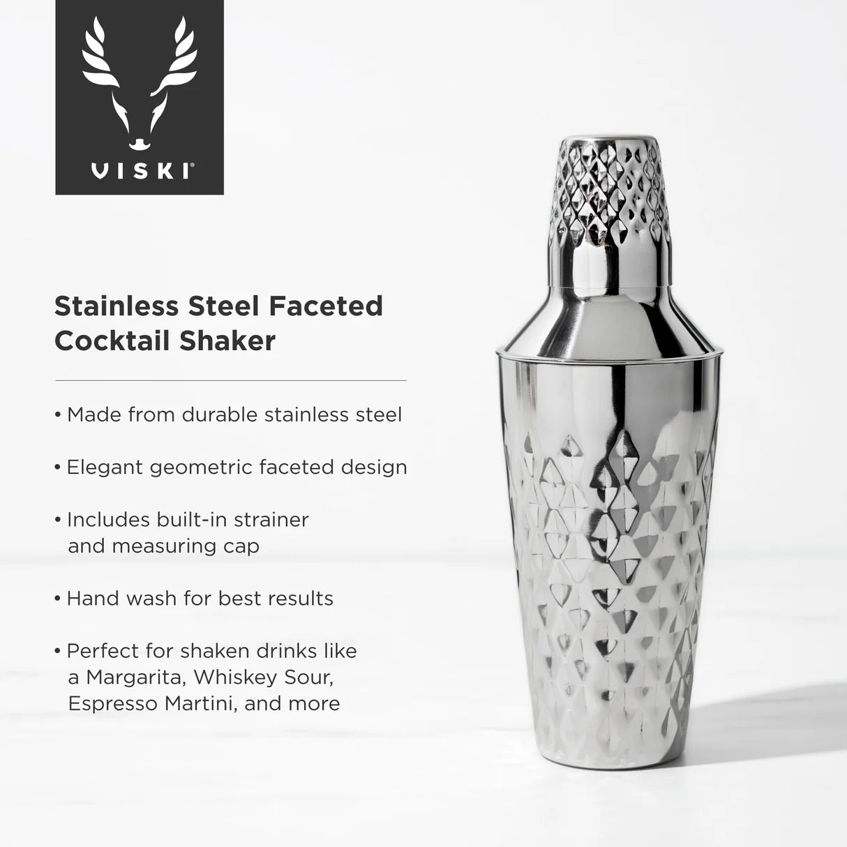 Viski Irving Faceted Cocktail Shaker