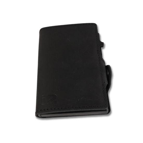 i2 RFID Ejection Wallet Blk Crazy Horse Leather