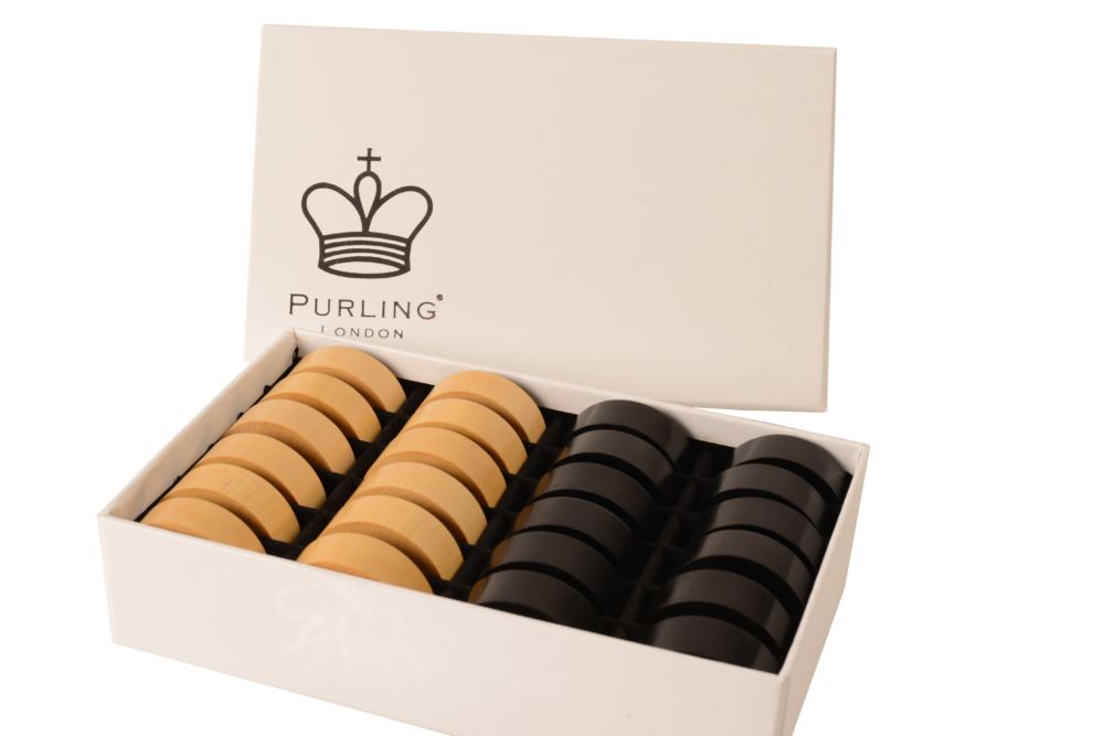 Purling London Checkers pieces upgrade Gold Black