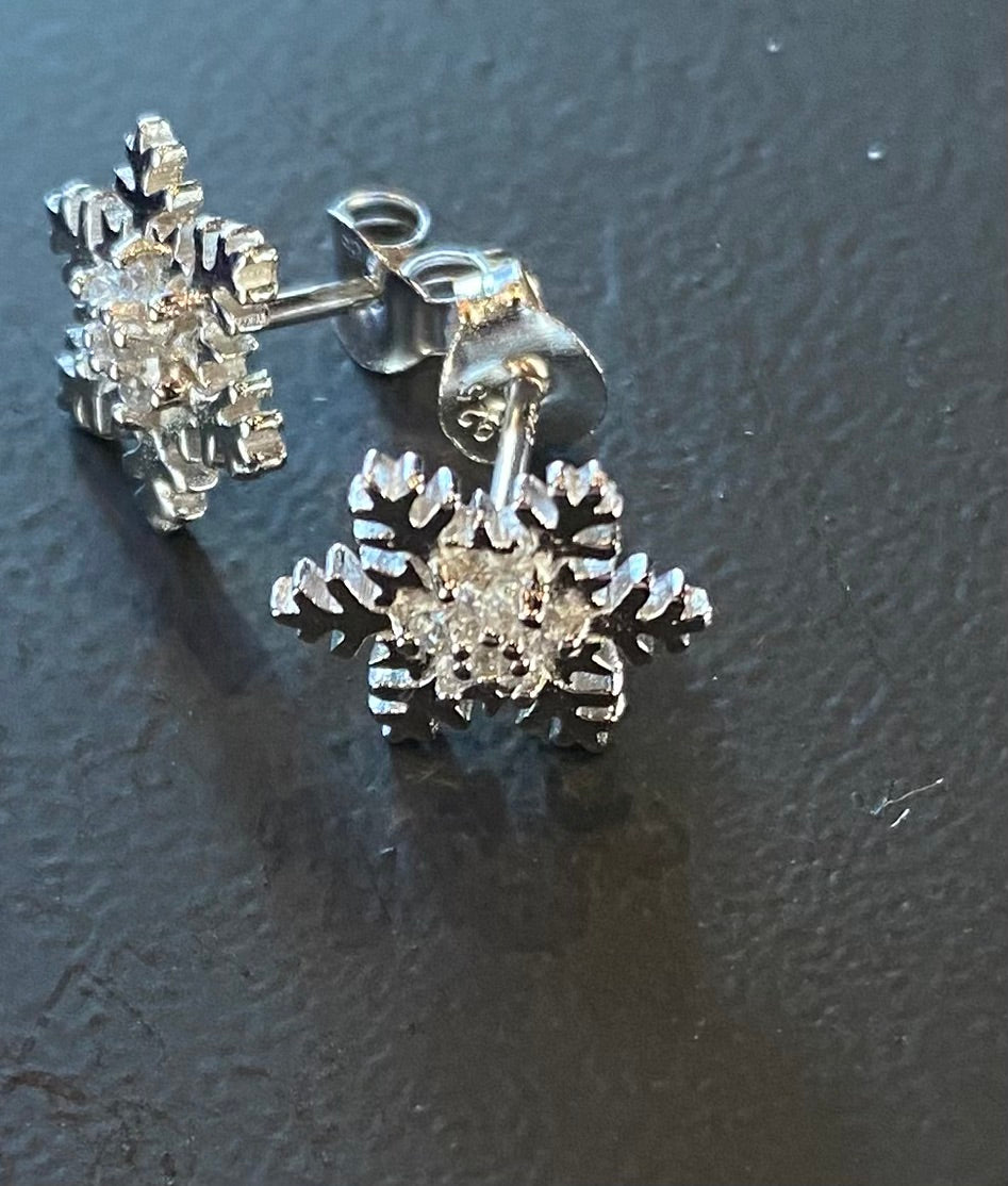 Bam SS Snowflake Studs RP/CZ ECZ7279