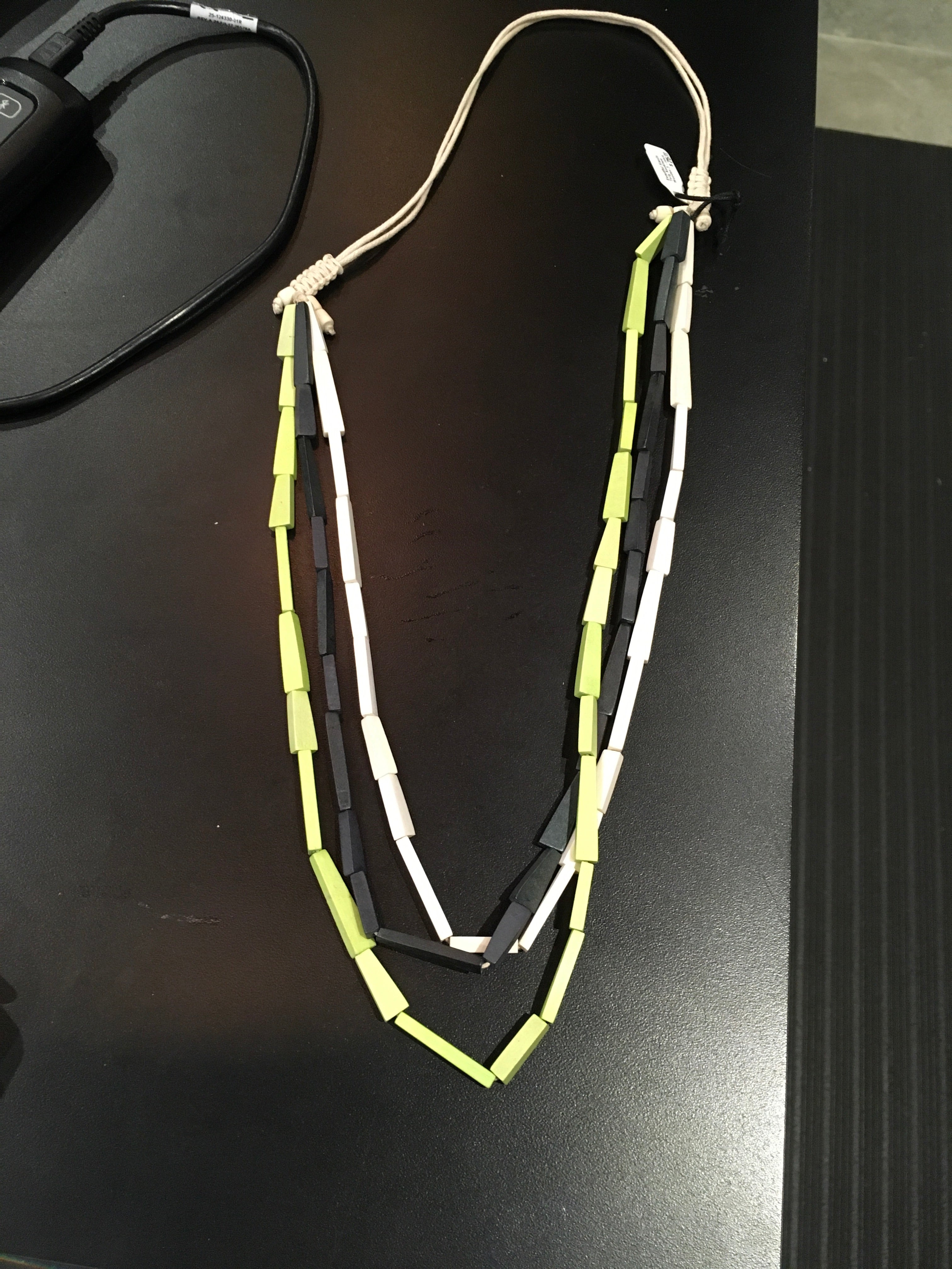 Beautiful Hands Twig Necklace Wooden 3-rows