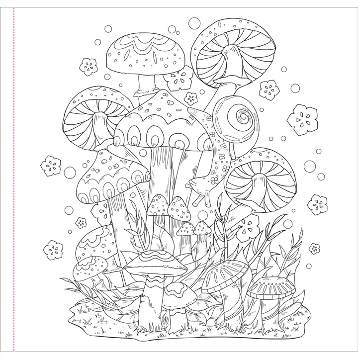Mushrooms Colouring Book