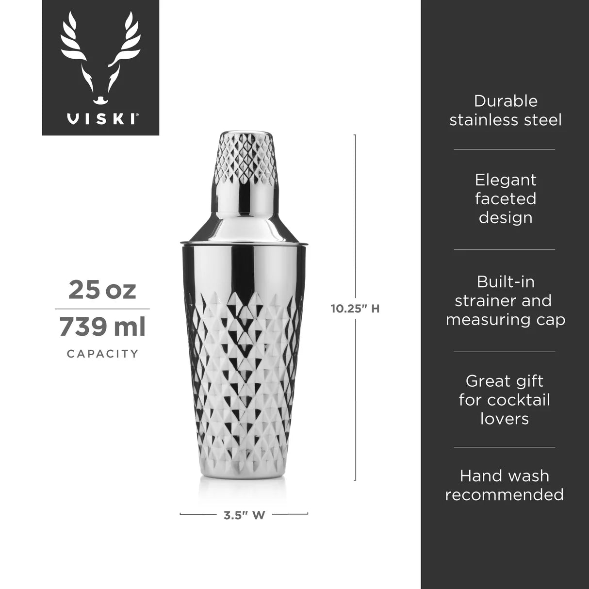 Viski Irving Faceted Cocktail Shaker