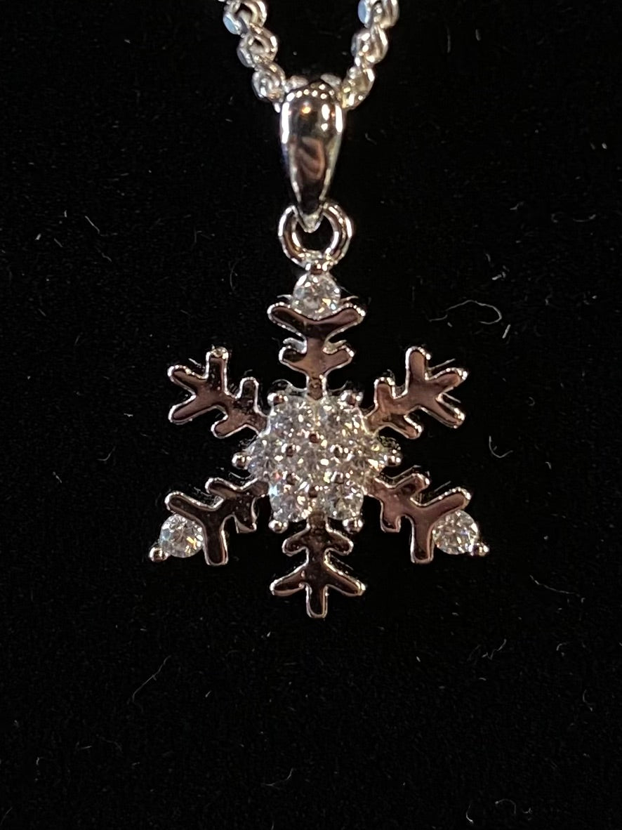 Bam SS Snowflake Pendant RP/CZ 0685