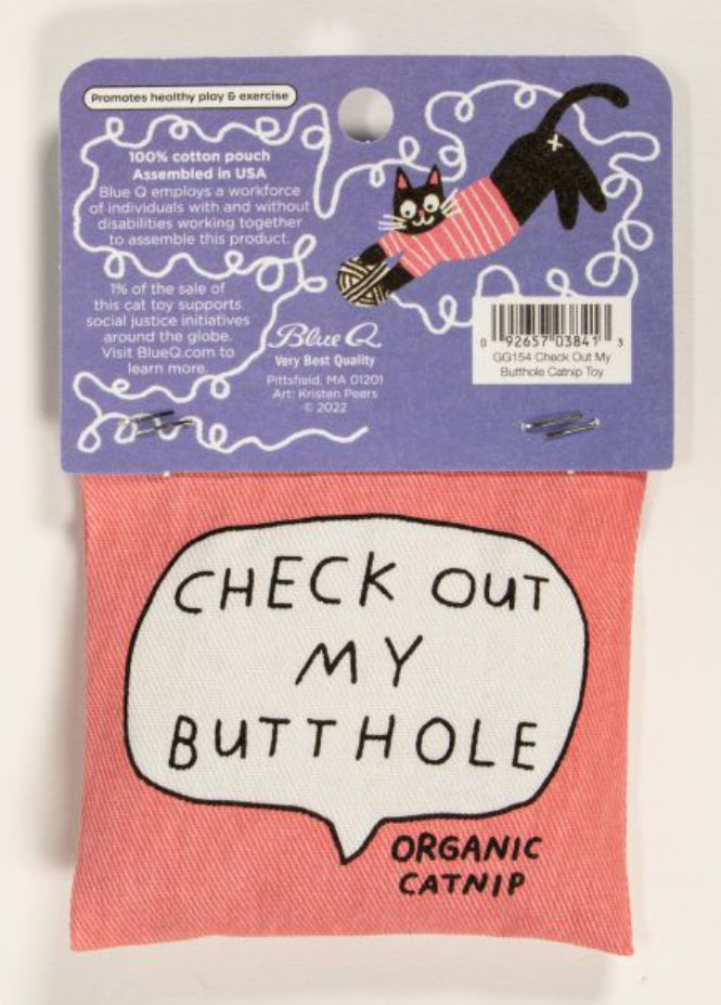 Blue Q Catnip Toy Checkout my ButtHole