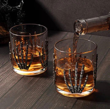 Wine Savant Skeleton Whiskey Glasses (Set Of Two)