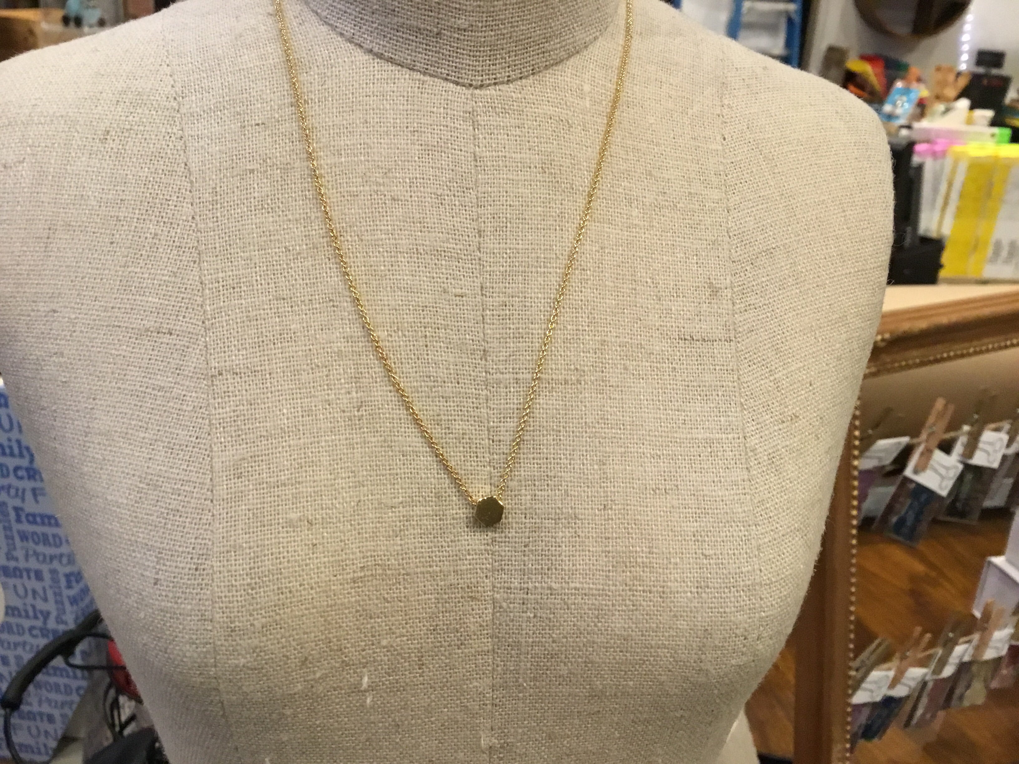 Covenant Mini Hex Necklace 14kt Yellow Gold