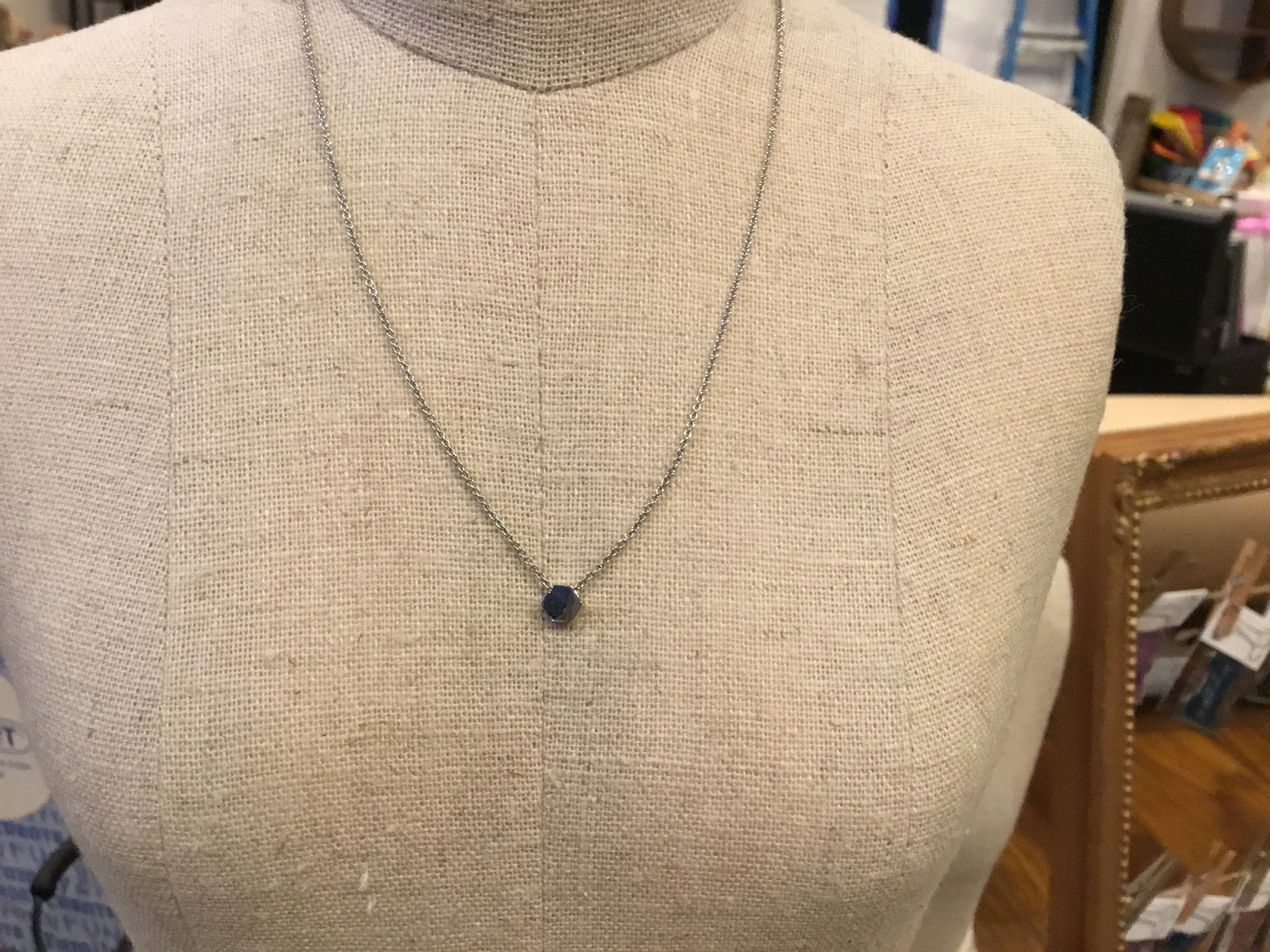 Covenant Mini Hex Necklace 14kt White Gold