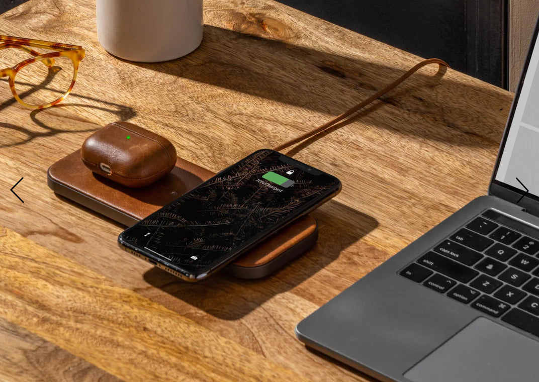 Catch:2 Classiics Leather Wireless Charger-Dual/Saddle