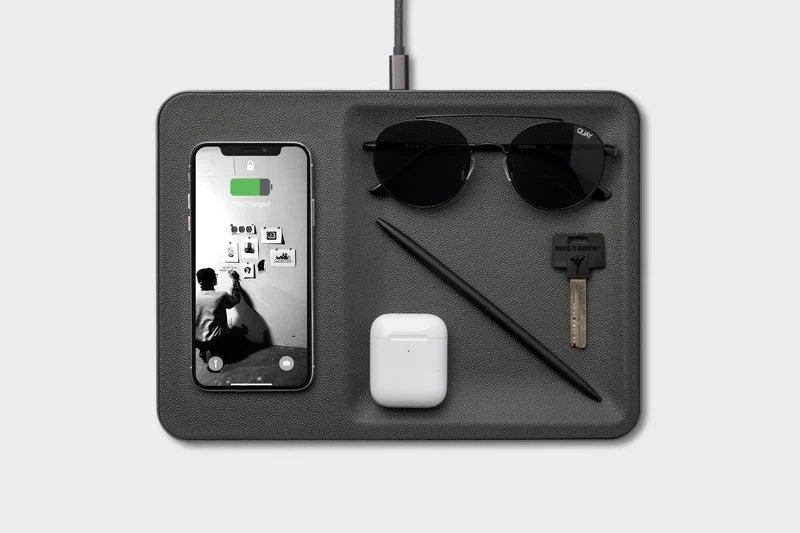 Catch:3 Essentials Linen Wireless Charger-Valet Tray Charcoal*