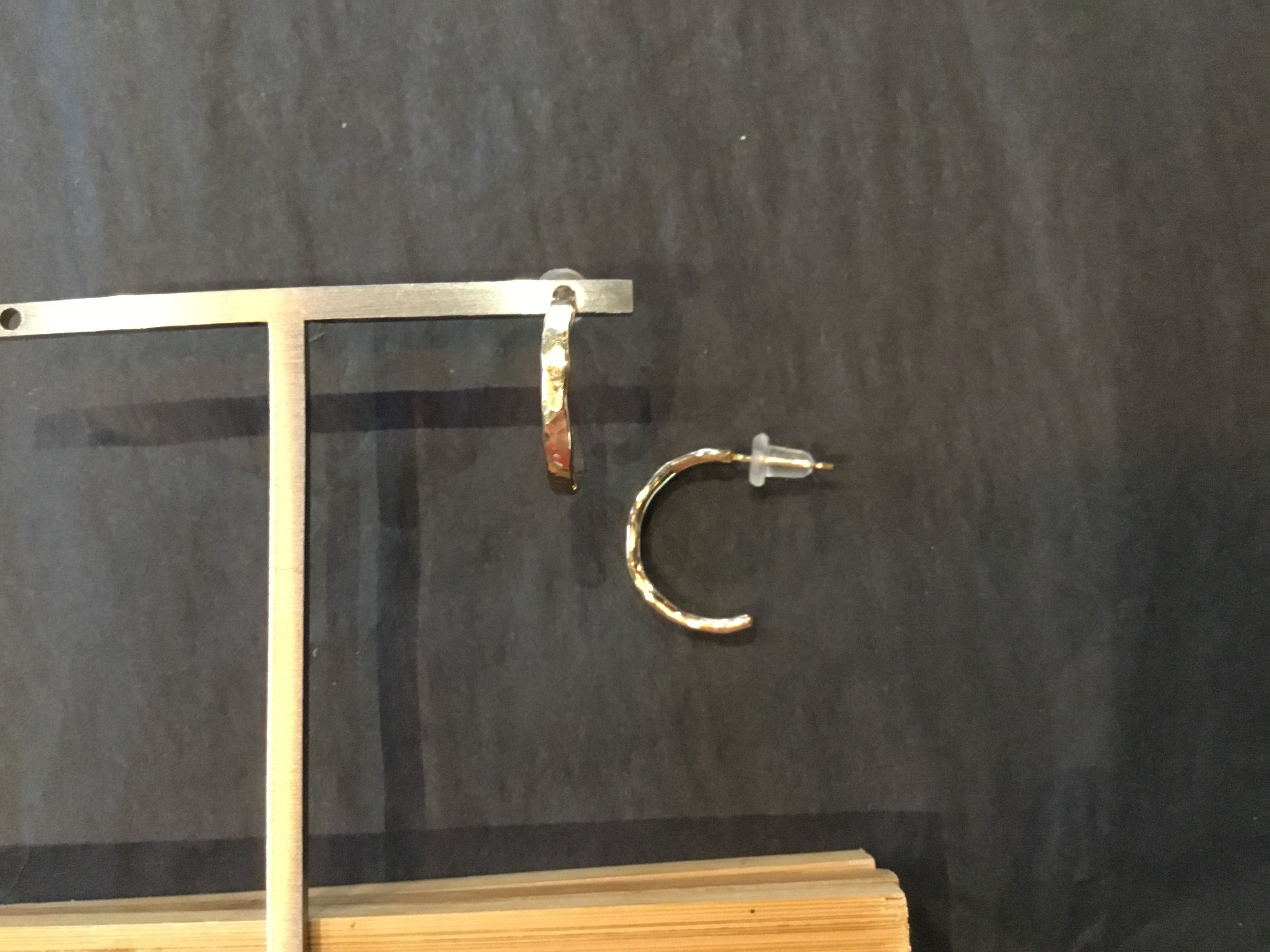 Lazy Maisie Hammered Huggie Hoops Gold