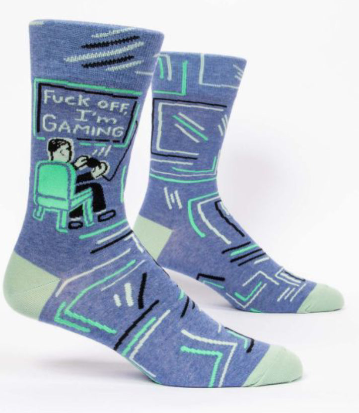 Blue Q Men's Socks Fuck Off I'm Gaming