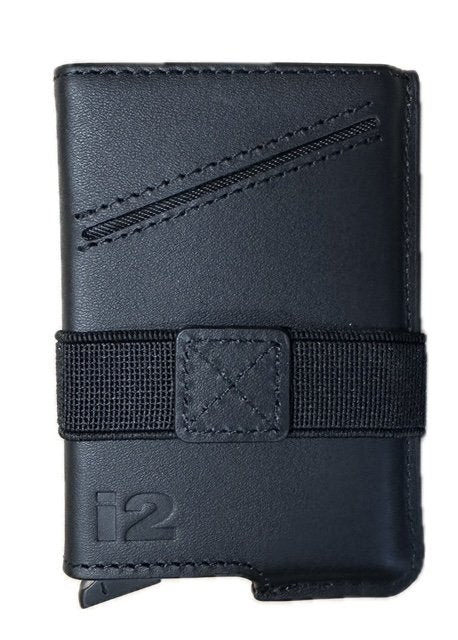 i2 Super Thin Ejection Wallet Blk Leather