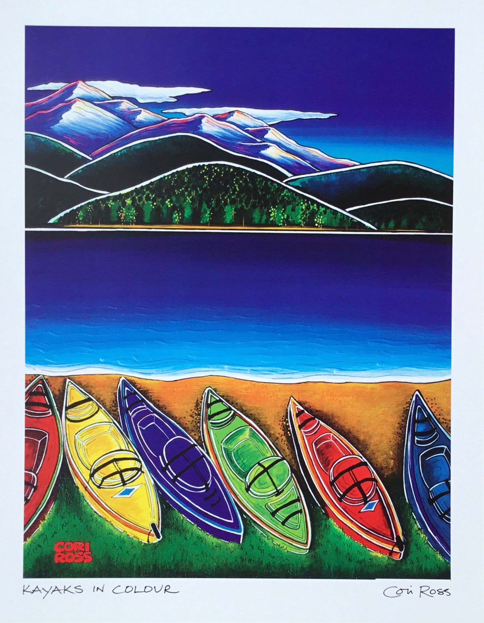 Cross Designs 11 x 14 Print - Kayaks In Colour