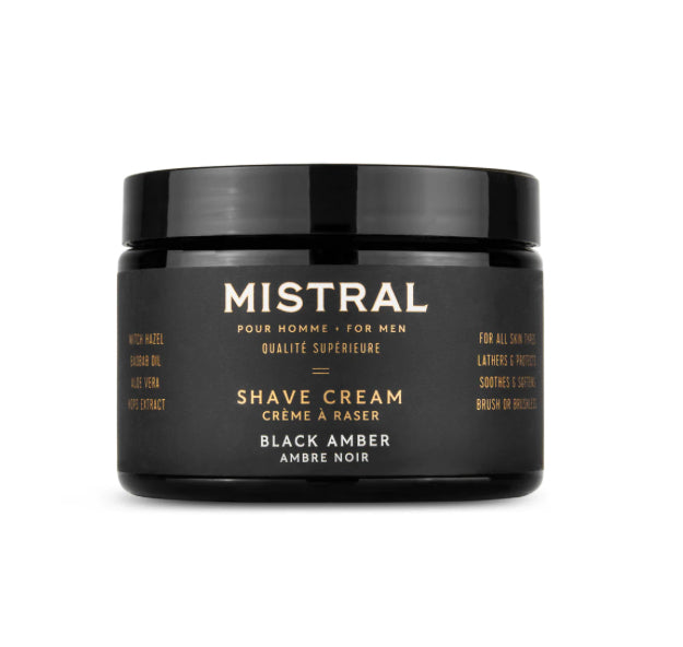 Mistral Men's Shave Cream 9oz Black Amber