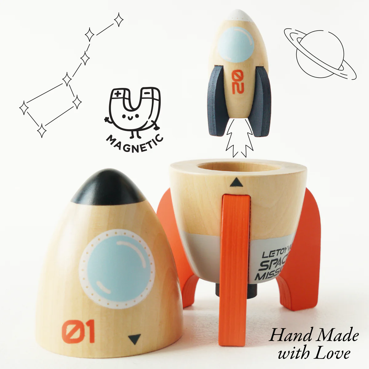 Le Toy Van Magnetic Rocket Duo
