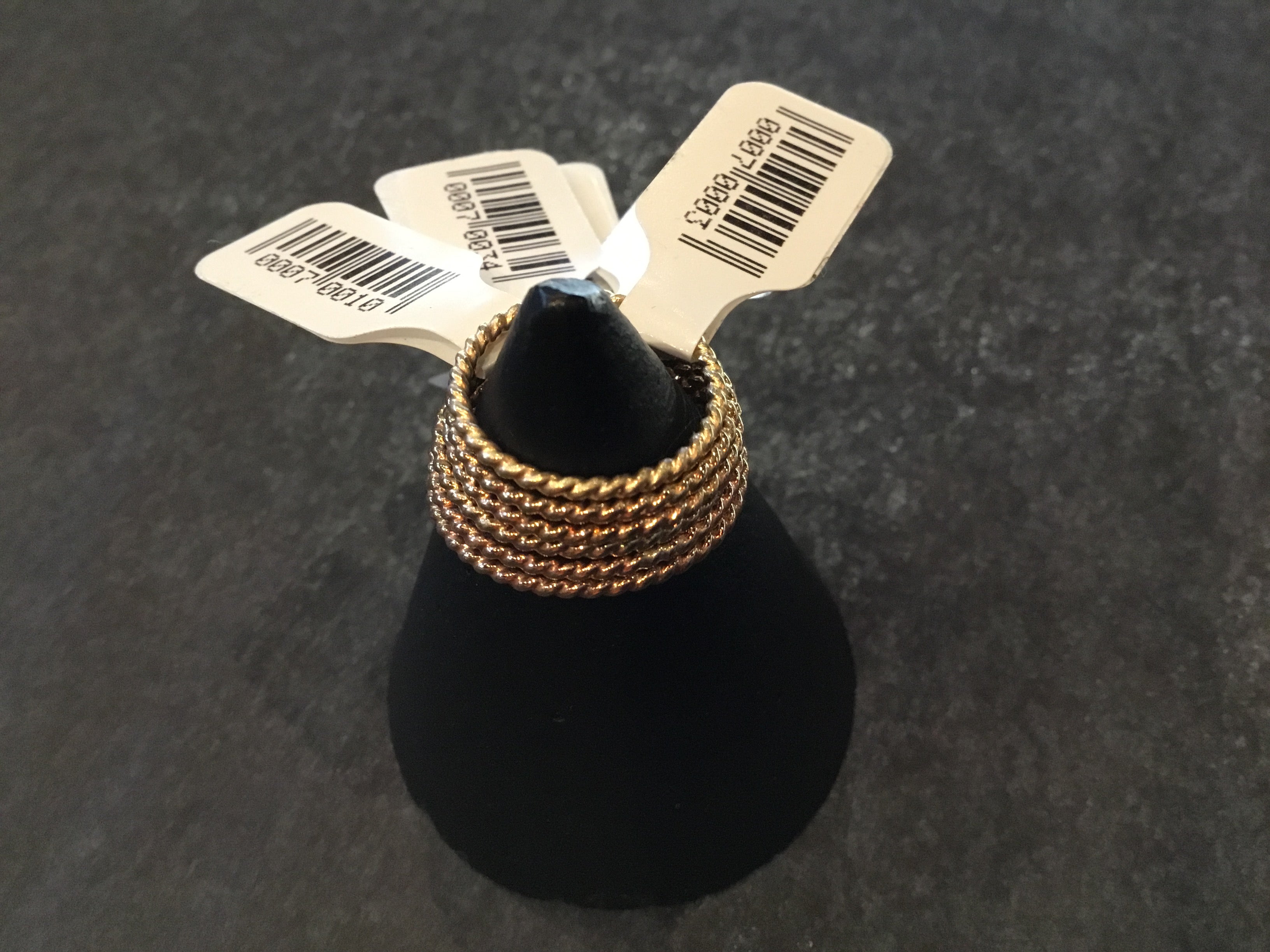 Lazy Maisie Twist Stack Ring Gold 7