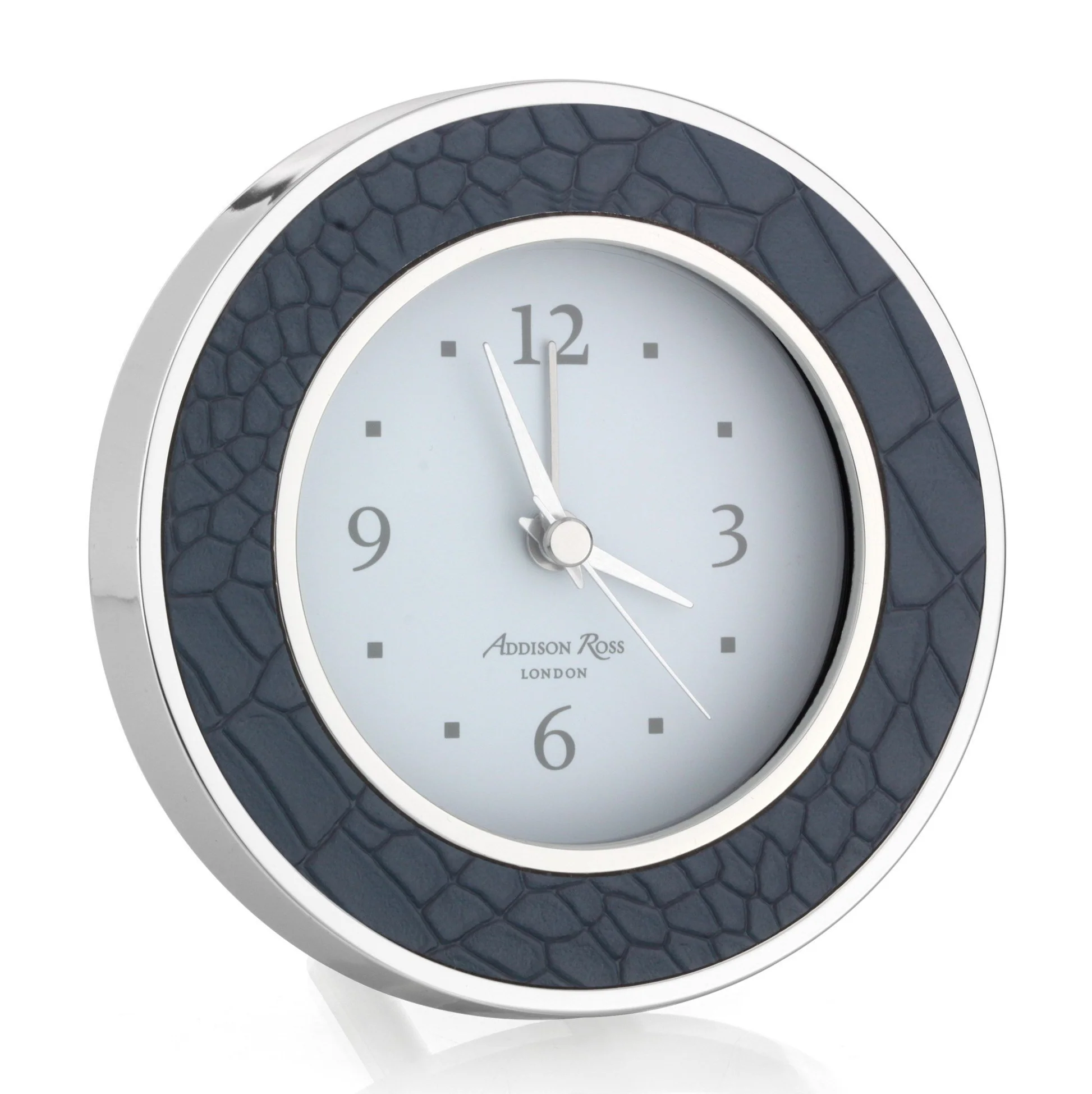 Addison Ross Alarm Clock Faux Croc Blue